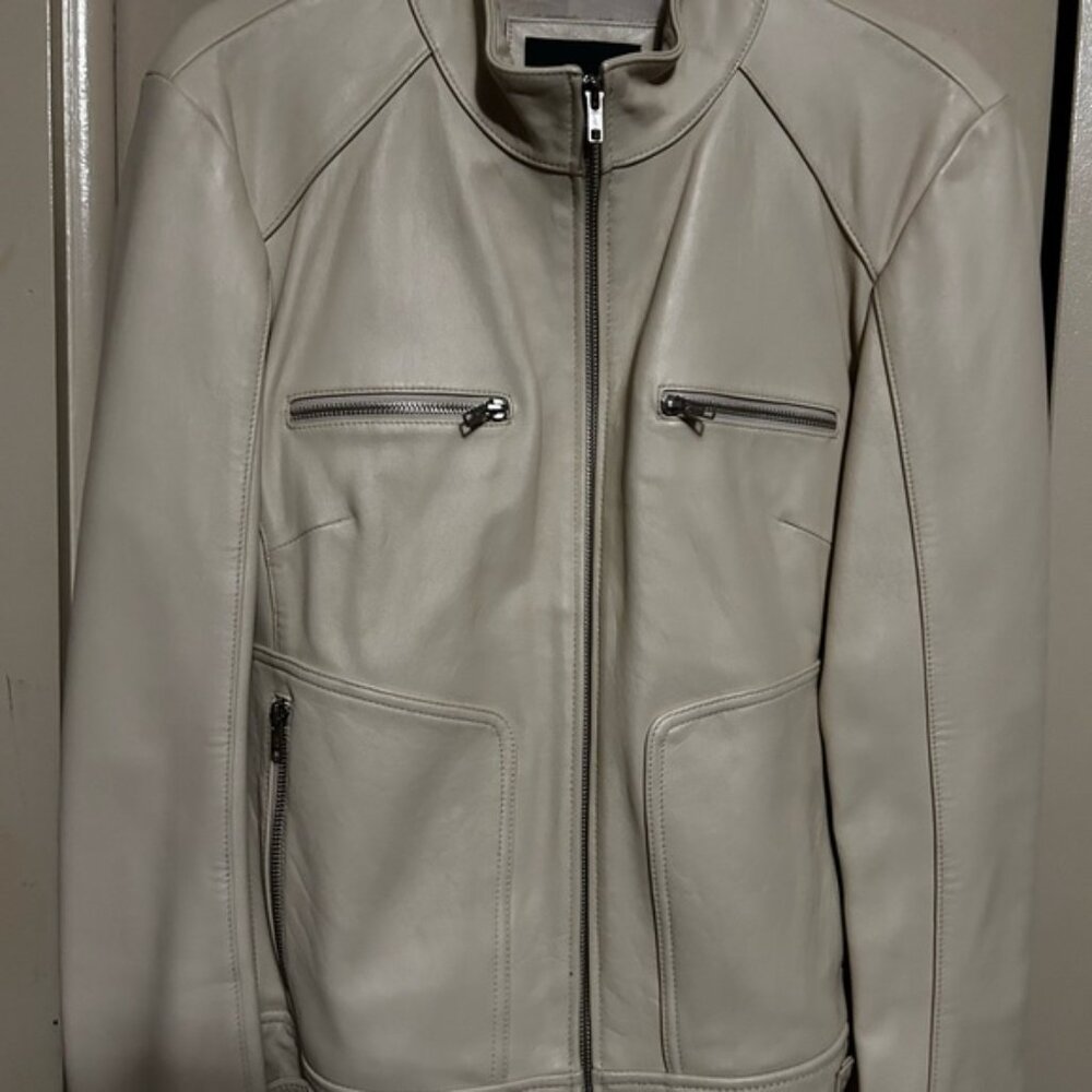 Mossimo Cream Leather Jacket - image 4